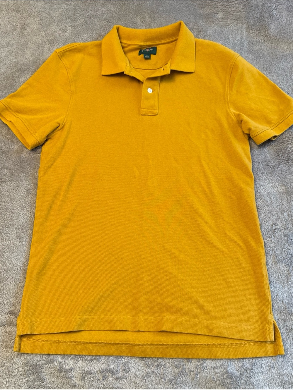 J. Crew Men's Mustard Yellow Short-Sleeve Polo, S
